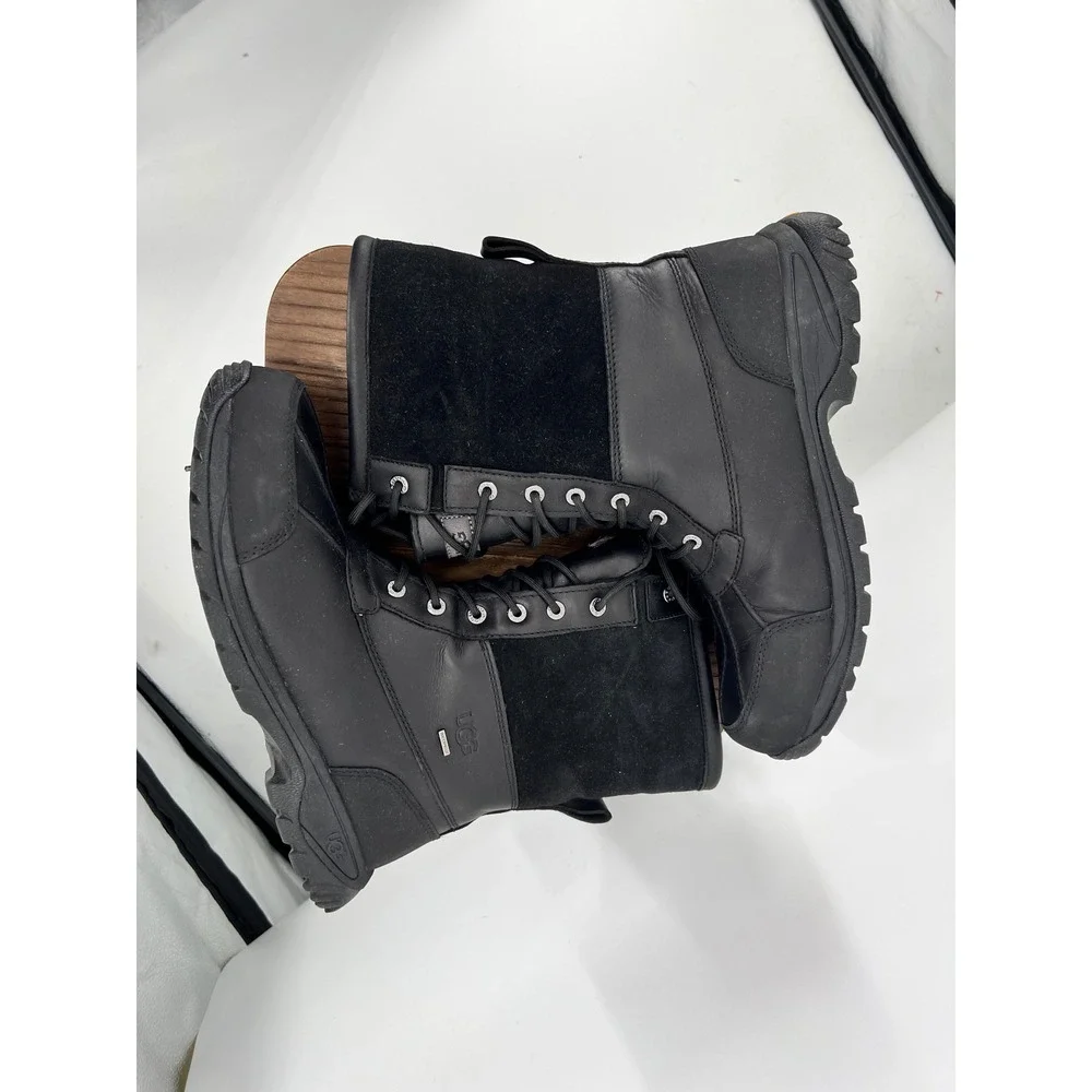UGG Adirondack II Black Waterproof Leather Suede Winter Boots Mens 10 5521